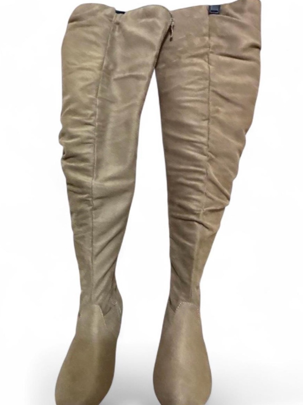 NWT XOXO Selena Taupe Faux Suede Over The Knee Boots 5.5